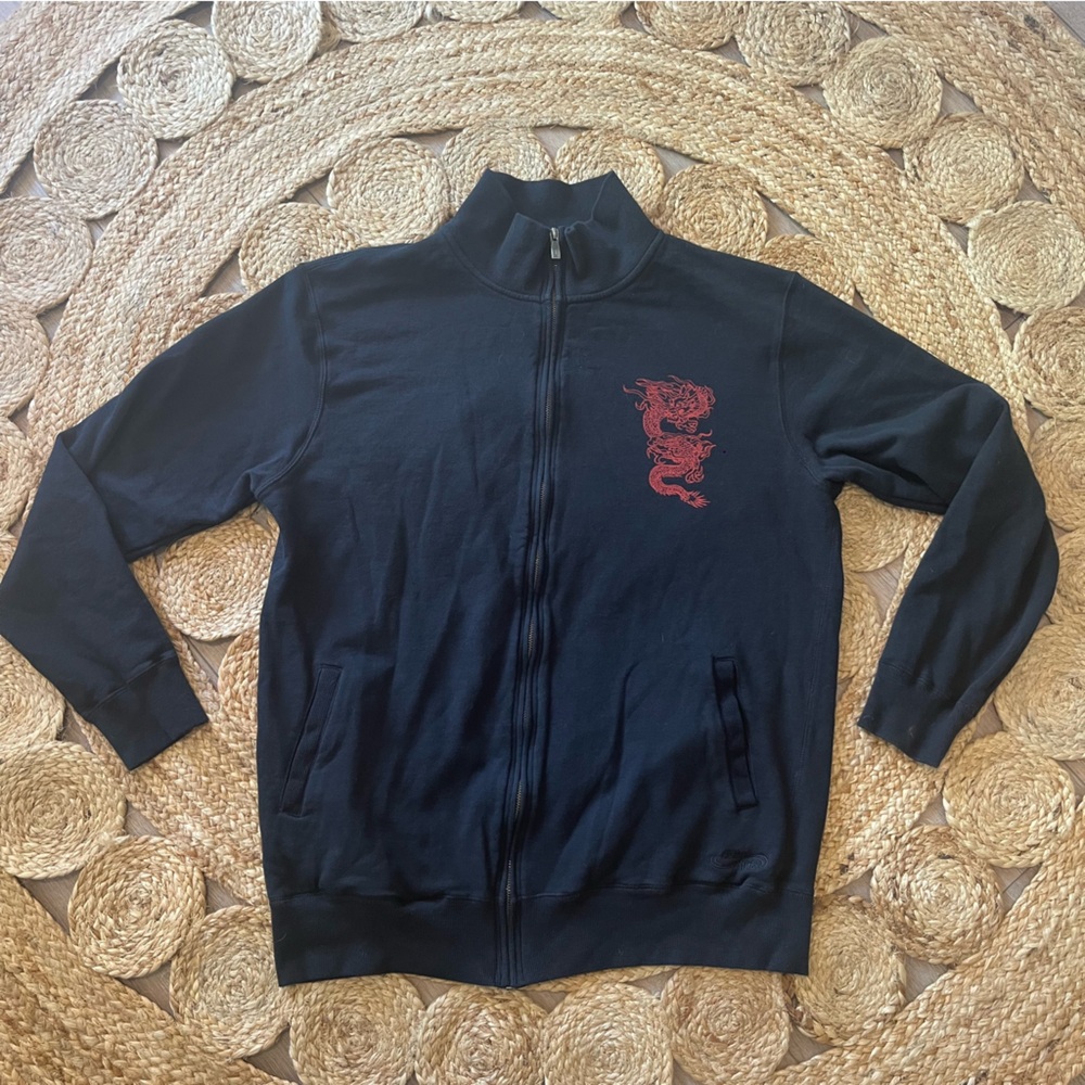 Mens Vintage Crazy Shirts Dragon Zip Up Sweatshirt size xl